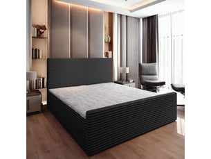 Lit avec rangement 180x200 cm <strong>MASSENO</strong> <strong></strong> coloris noir