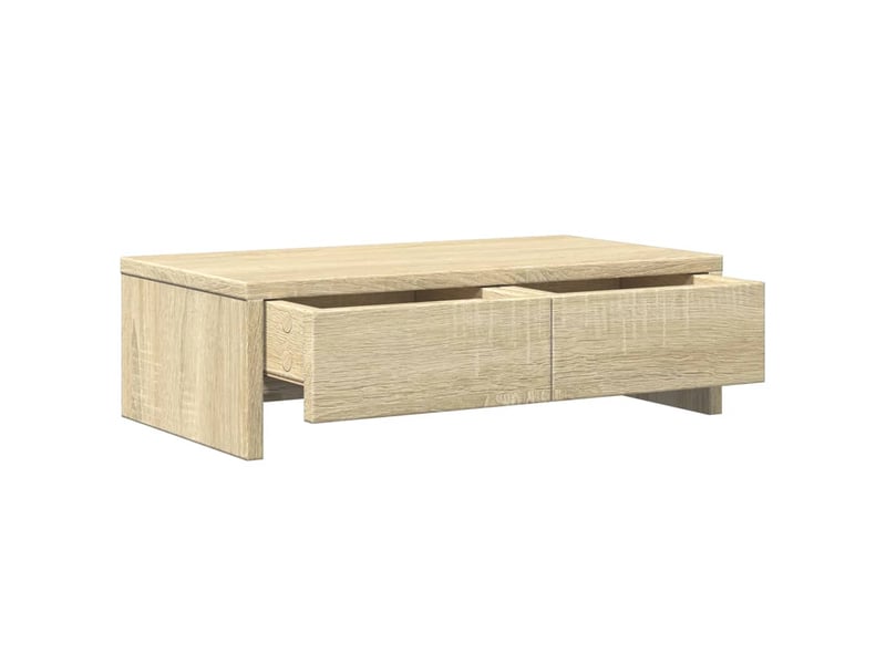  Support de moniteur table meuble bureau avec tiroirs sonoma bois d'ingénierie marron 02_0044945  - Conforama C