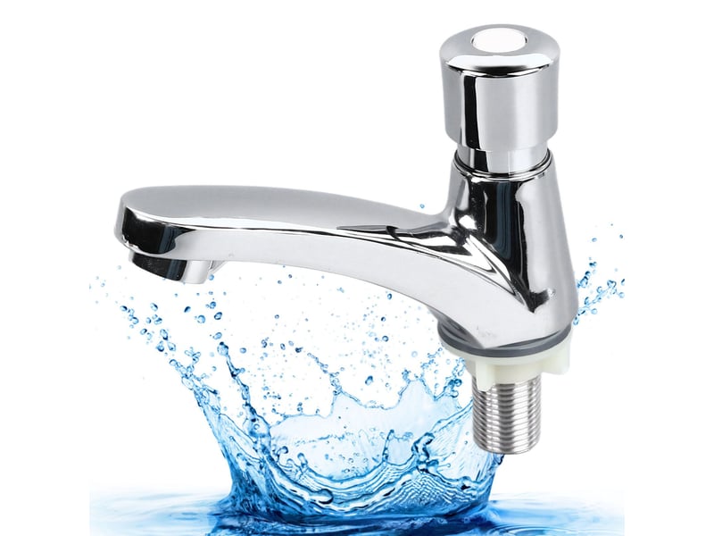  Lavabo robinet conception à bouton poussoir économie d’eau robuste fiable robinet à retard pour maison simple froid  - Conforama E