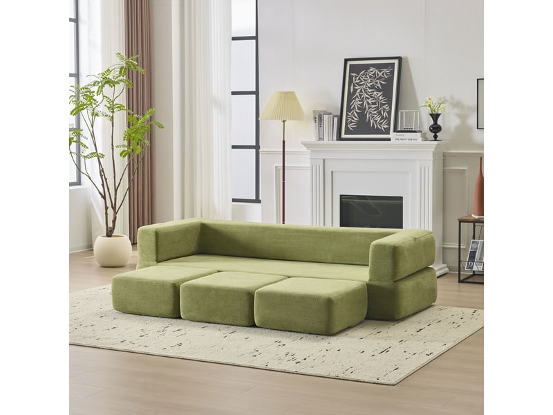 Canapé convertible, canapé-lit, en chenille, repose-pieds, mobilier pour espace de vie, pour salon et séjour - Conforama D