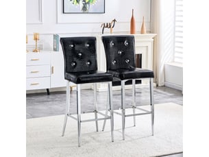 tabouret de bar  <strong>STILVORA</strong>  - noir hauteur d'assise 75 cm vendu Par paire