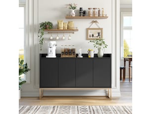 Buffet 4 porte(s)   <strong>BRILVERDE </strong> <strong></strong> - 120 cm coloris noir 