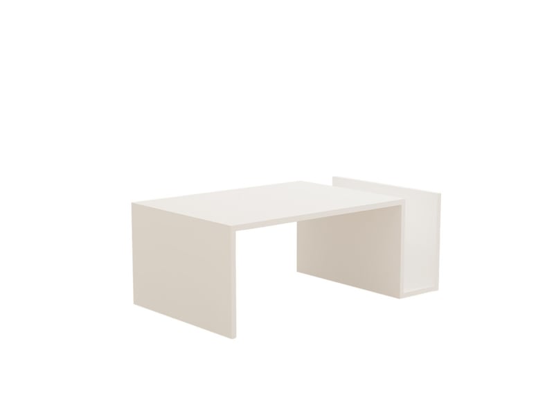  Table basse mdf blanc - l86,8 x h32,4 x p50 cm - design moderne  - Conforama A