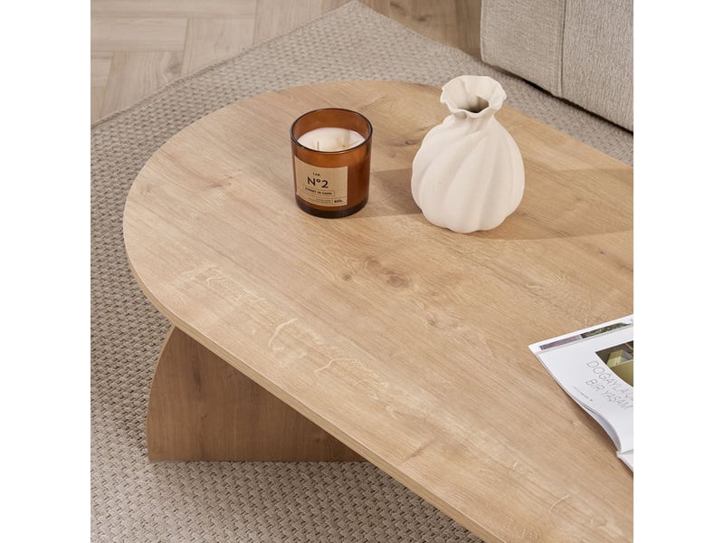  Table de salon moderne en bois 120x60 melina - chêne  - Conforama D