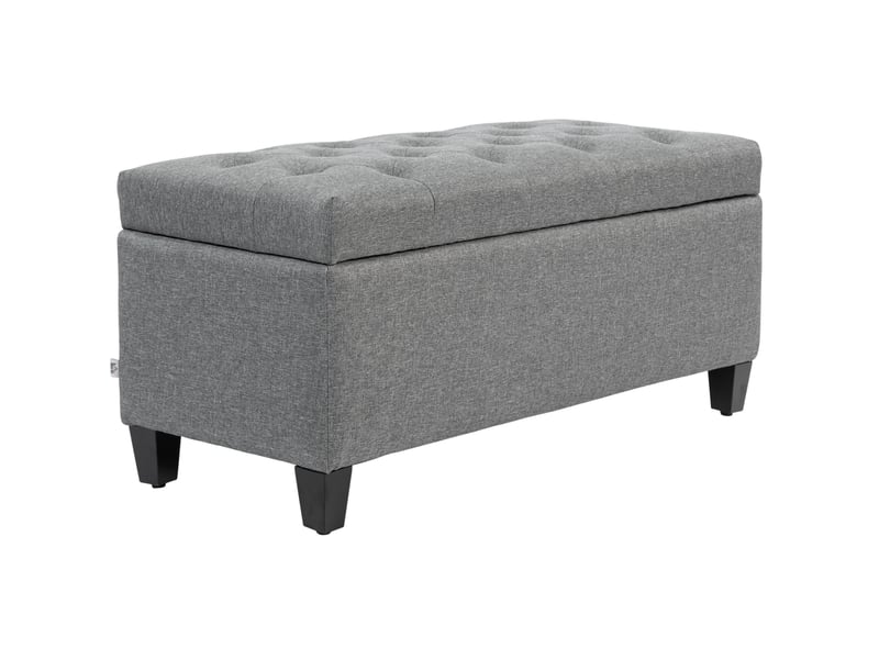 Banc coffre rembourré avec rangement 100 cm gris clair homvra - Conforama A