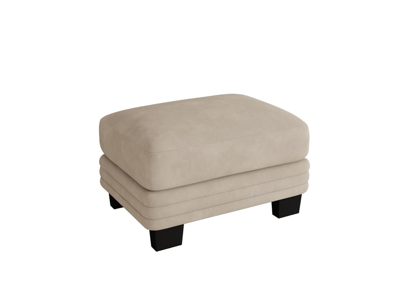  Pouf audrey en tissu chenille, coloris café clair  - Conforama D