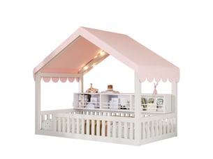 Lit cabane 90x200 cm HAVRYA coloris blanc