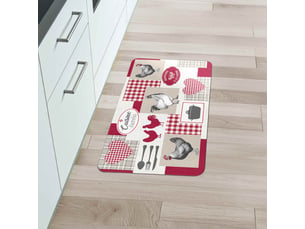 Tapis de cuisine mousse vickie 45x75cm rouge