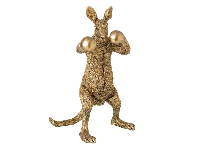  Statuette kangourou boxer arno 45cm doré  - Conforama A