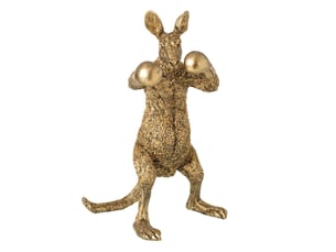 Statuette kangourou boxer arno 45cm doré