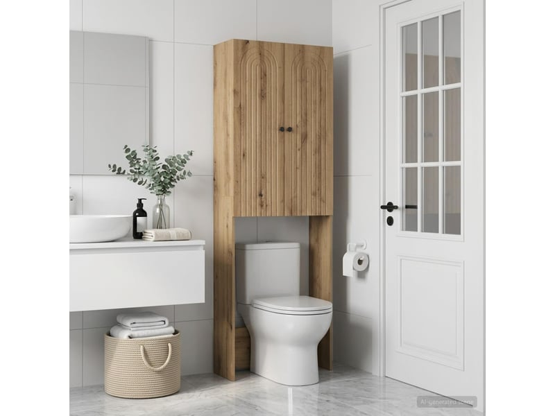 Armoire de toilette alkmaar chêne artisanal 66x25.5x190 cm - Conforama C