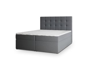 Lit avec rangement 140x200 cm <strong>MASSENO</strong> <strong></strong> coloris gris