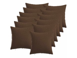 Lot de 12 coussins avec oreiller, coussins décoratifs heerlen marron tissu cf50100