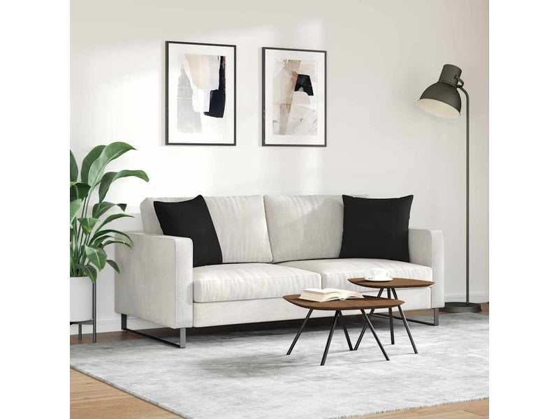  Lot de 2 coussins de canapé, coussins décoratifs tissu noir 45 x 45 cm cf58913  - Conforama D