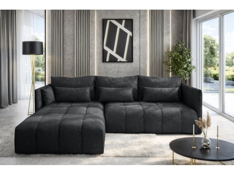Canapé d'angle gris avec fonction couchage cosmova Cosmova - Conforama B