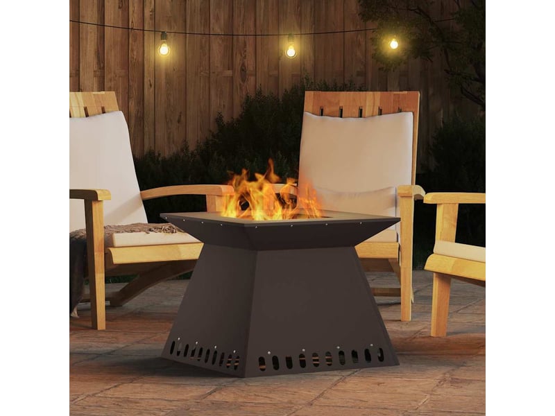 Brasero exterieur, foyer camping noir 60x60x50 cm acier patiné  - Conforama D
