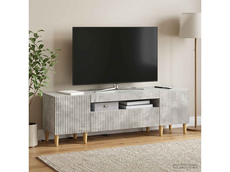  Meuble tv - banc tv - meuble de rangement led gris béton bois d'ingénierie  - Conforama B