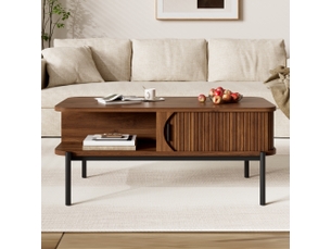Table basse rectangulaire coloris marron - 45 cmx100 cm
