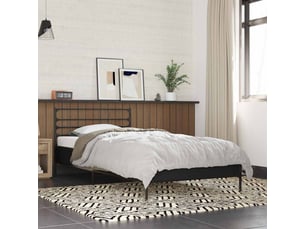 Lit adulte, lit simple, cadre de lit sans matelas noir 100x200cm cf15120