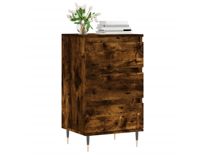  Buffet - bahut - meuble de rangement chêne fumé 40x35x70 cm bois d'ingénierie  - Conforama C