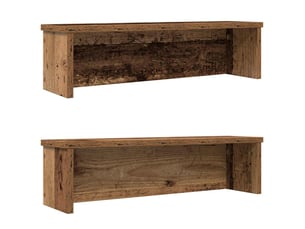 Lot de 2 étagères de cuisine empilables, étagères de rangement vieux bois 60x15x16 cm cf42806