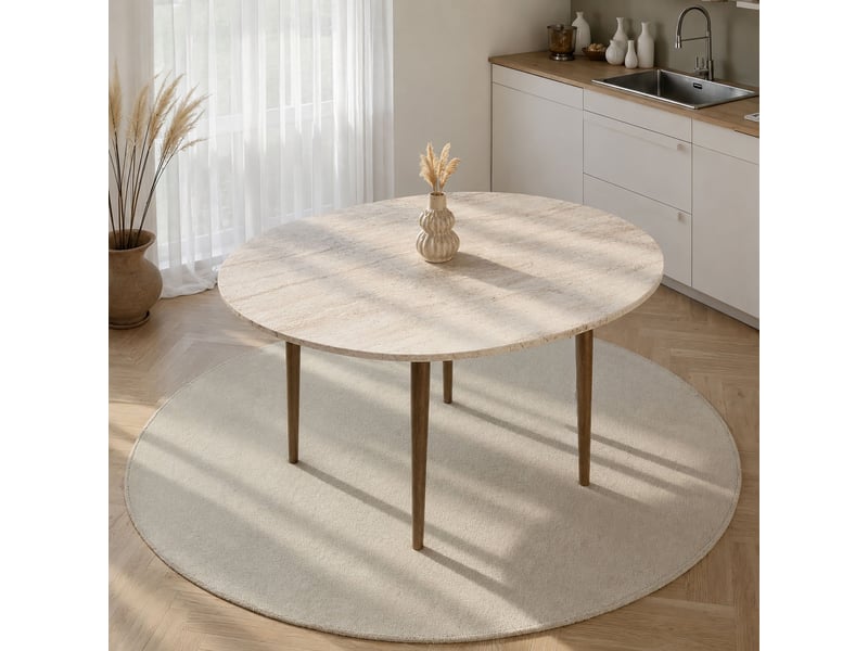  Table extensible bee, extensible, 100x100x75h cm beige marbre Bee - Conforama B
