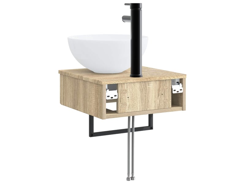  Basin de lavage mural, lavabo chêne sonoma 40x41x40.5 cm  - Conforama E