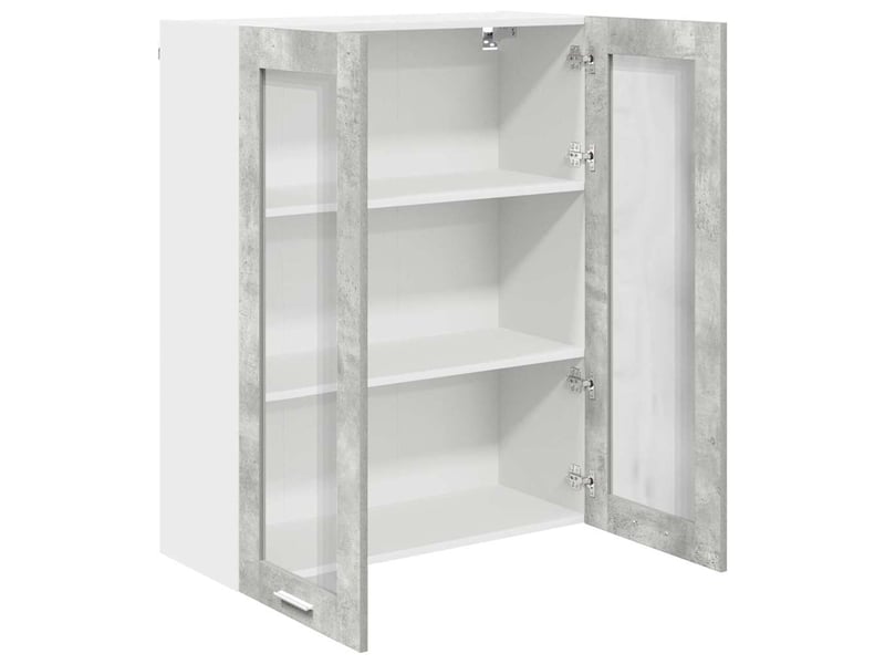  Meuble de rangement, armoire suspendue gris béton 80x31x100cm bois d'ingénierie shl286  - Conforama E