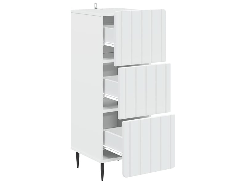  Armoire de rangement bureau, armoire à tiroirs blanc 33 x 34,5 x 92 cm bois d'ingénierie  - Conforama E