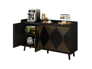 Buffet 4 porte(s) <strong>WISHDOR</strong> <strong></strong> - 140 cm coloris noir