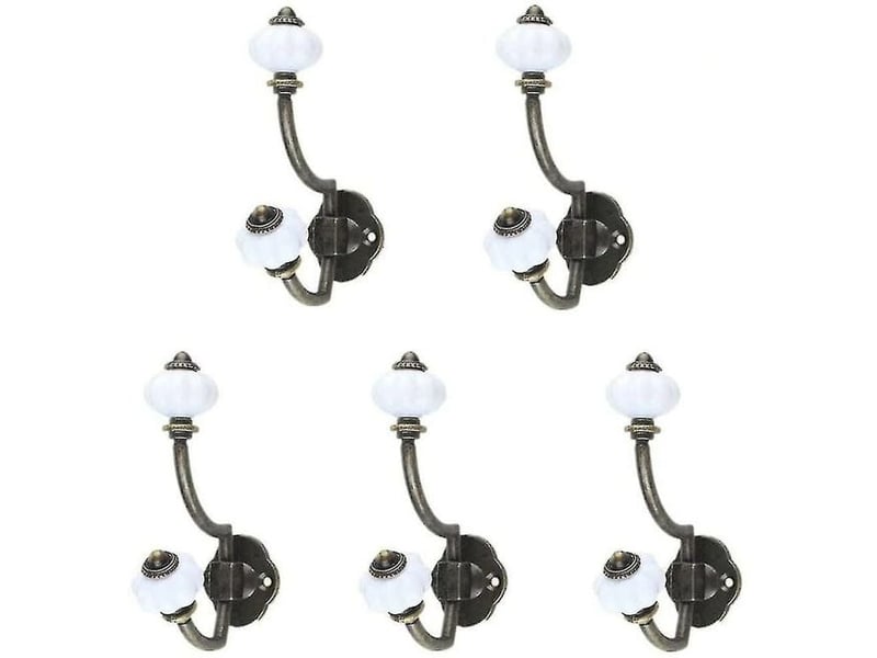  Pack de 5 patères en céramique bronze rétro, crochets muraux de style pastoral, multicolore XLH-ZLS-015599ZLS - Conforama A