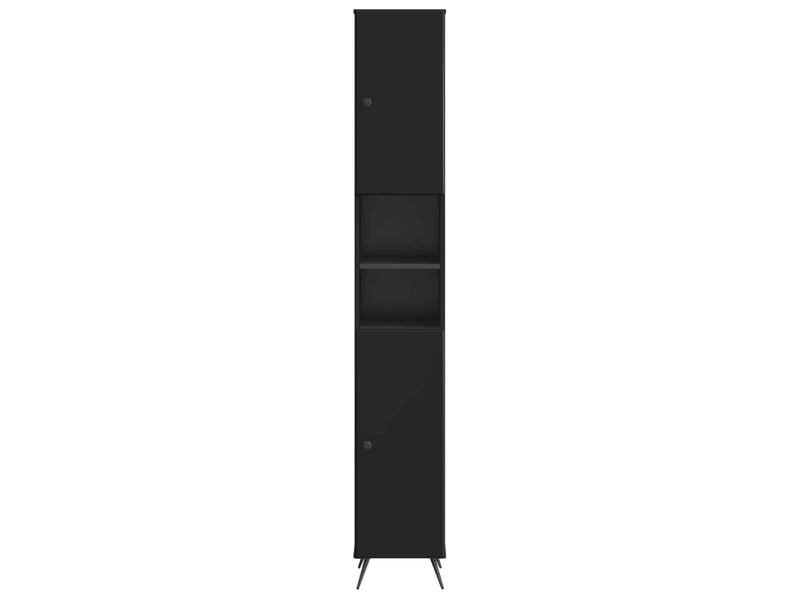  Colonne de salle de bain avec étagère ouverte breda noir  - Conforama D