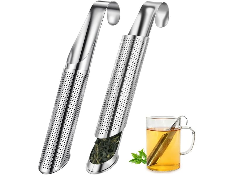  Lot de 2 tubes infuseurs en acier inoxydable, passoire à épices en acier inoxydable, filtre à thé et couvercle universel, compatible avec théière, mug QA003886 - Conforama A