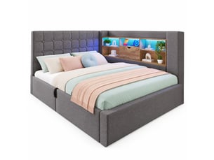 Lit coffre 140x190 cm VIVRYN coloris gris