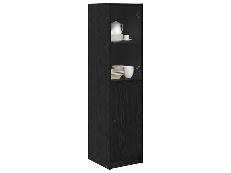  Buffet - haut armoire chêne noir 35 x 37 x 142 cm bois d'ingénierie  - Conforama C