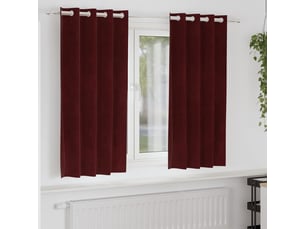 Lot de 2 rideaux, rideaux de fenêtre bordeaux 140 x 175 cm velours cf44005
