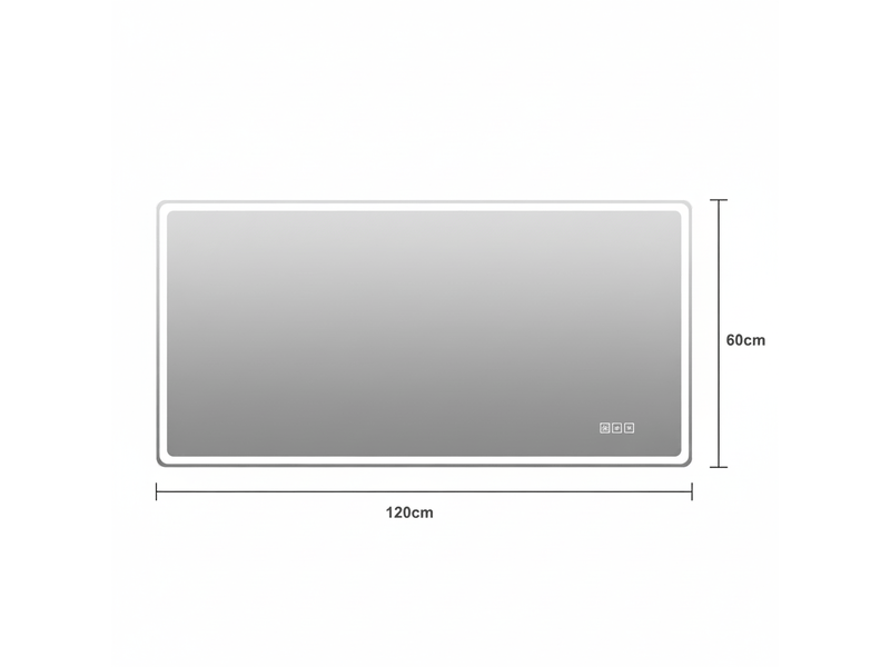  Miroir salle de bain led 60x120cm sans cadre, double éclairage, tactile, 3000k-6000k, anti-buée, verre hd sans cuivre  - Conforama W