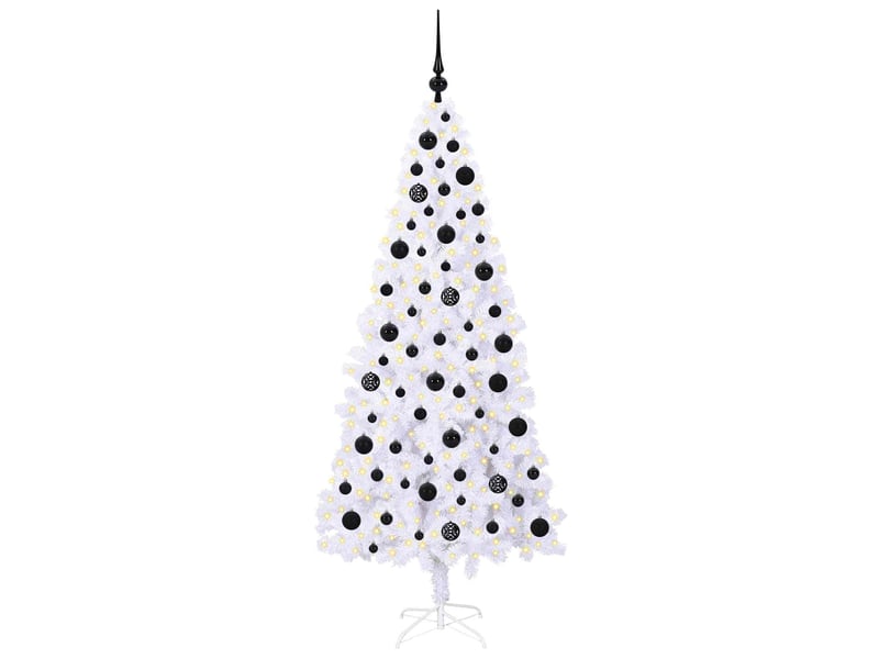  Sapin de noël artificiel, arbre de noël avec 300 led blanc 180 cm pvc et acier shl9230  - Conforama C