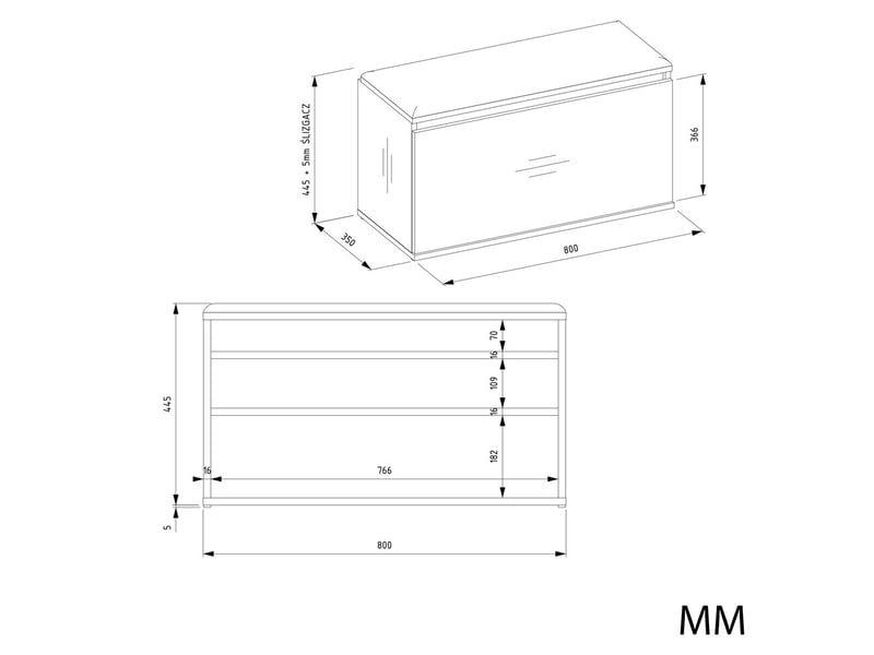  Lior - Meuble d'entrée portemanteau avec meuble à chaussures - 80x202,5x35 cm – Noir / Chêne artisan  - Conforama C