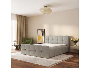 Lit coffre 140x200 cm <strong>MASSENO</strong>  <strong></strong> coloris gris