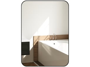 Miroir de salle de bain, miroir mural, film incassable, cadre en métal, 50 x 70 cm, noir