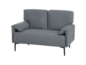 Canapé droit 2 places en tissu aspect velours noir 127 x 72 x 84 cm