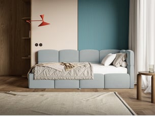 Lit 2 places 170x190 cm SELSEY Cloudy coloris gris