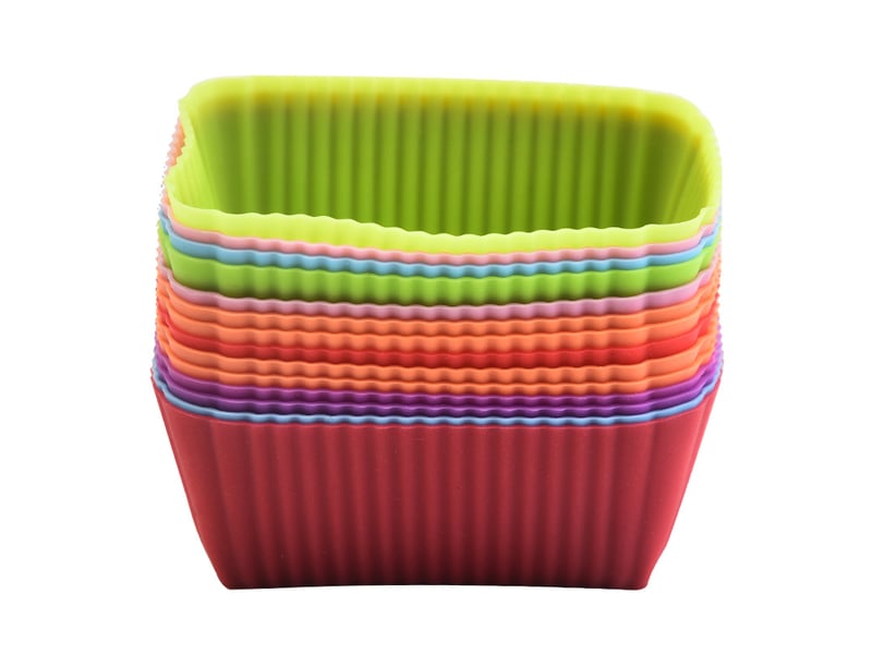  Moules à cupcakes en silicone, lot de 28, réutilisables et compatibles lave-vaisselle (rectangulaires - 7,5 x 5 x 3 cm)  - Conforama A