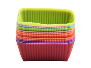 Moules à cupcakes en silicone, lot de 28, réutilisables et compatibles lave-vaisselle (rectangulaires - 7,5 x 5 x 3 cm)