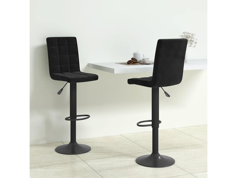  Lot de 2 tabouret de bar, chaise de bar noir velours shl2250  - Conforama B