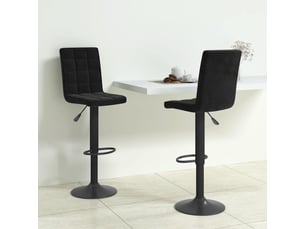Lot de 2 tabouret de bar, chaise de bar noir velours shl2250