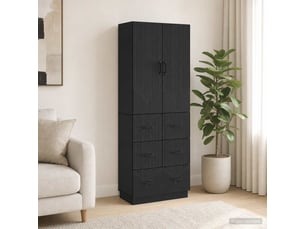 Armoire <strong></strong> <strong></strong> coloris noir largeur 66 cm