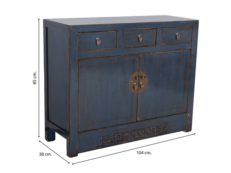  Buffet en bois bleu 104x38x85 cm h  - Conforama C