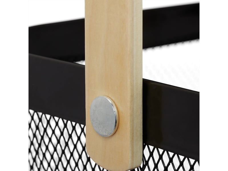  Lot de 2 paniers de rangement polyvalents salle de bain cuisine 17,5 x 26 x 24,5 cm en métal noir 13_0015997  - Conforama D